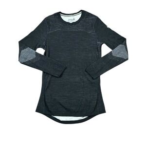 Smartwool Shirt Mens M Intraknit 200 Merino Wool Base Layer‎ Black Gray